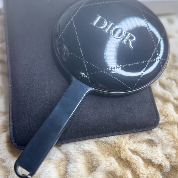 Dior Glossy Black Handheld Mirror Novelty Mirror - Picture 7 of 8